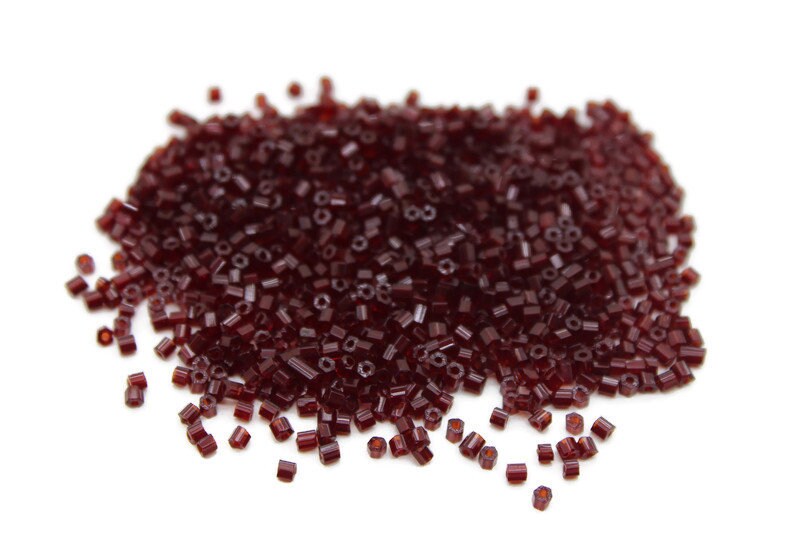 11/0 Preciosa 2 Cut Beads, Tr. Burgundy, Hexagon Glass Czech Seed Beads, 20/50/100 Grams Packs, Preciosa Ornella Beads, Embroidery Beads, Jewelry Findings, 90120/S8
