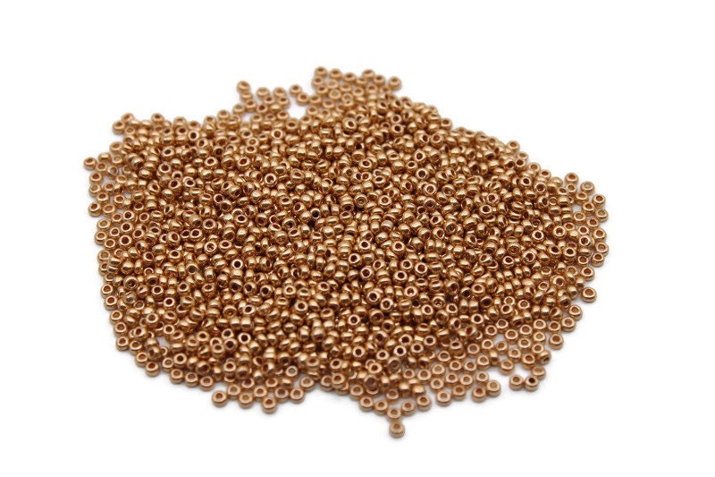 11/0 Preciosa Seed Beads, Bronze Uni Gold, 20/50/100 Grams Packs, Preciosa Ornella Beads, Embroidery Beads, Jewelry Findings, Craft Supply, 01770/S11