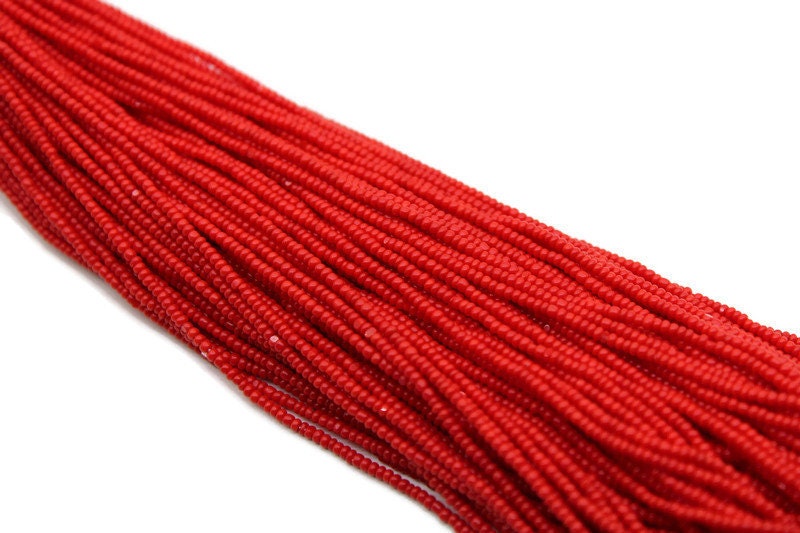 13/0 Charlotte Cut Beads, Red Opaque, 1/3/5 Hanks, Preciosa Ornella Beads, Embroidery Beads, Craft Supply, Jewelry Findings, 93190.