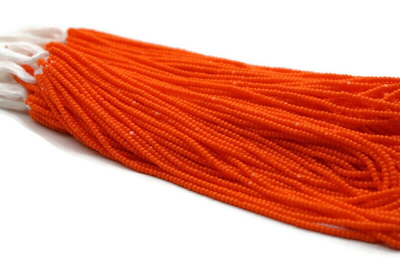 13/0 Charlotte Cut Beads, Orange Opaque, 1/3/5 Hanks, Preciosa Ornella Beads, Embroidery Beads, Craft Supply, Jewelry Findings, 93140.