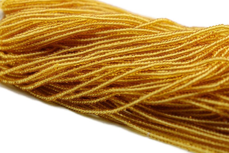 13/0 Charlotte Cut Beads, Tr. Gold, 1/3/5 Hanks, Preciosa Ornella Beads, Embroidery Beads, Craft Supply, Jewelry Findings, 10070.