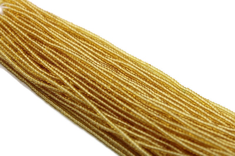 13/0 Charlotte Cut Beads, Tr. Light Gold, 1/3/5 Hanks, Preciosa Ornella Beads, Embroidery Beads, Craft Supply, Jewelry Findings, 10020.