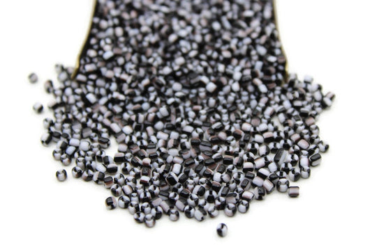 11/0 Black-White Striped Seed Beads, 20/50/100 Grams Packs, Embroidery Beads, Jewelry Beads, Craft Supply, Rondelle Beads, Indian Seed Beads, 491/5.