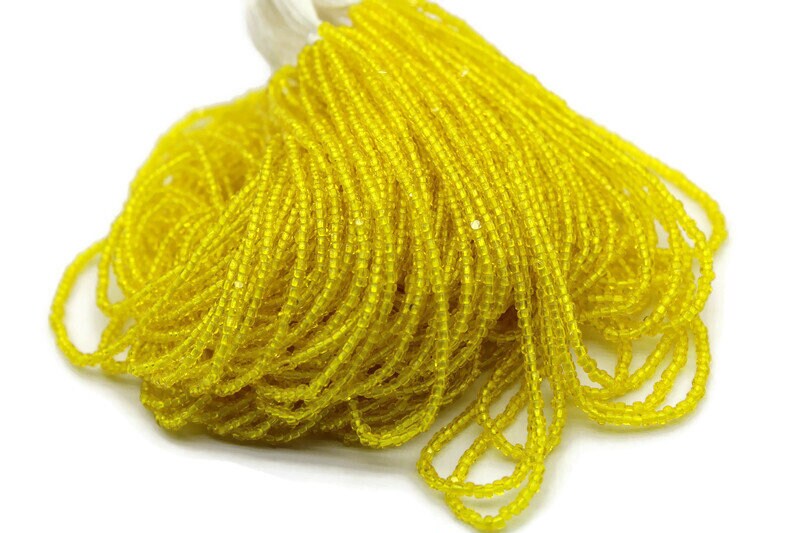 11/0 Charlotte true Cut Bead Transparent Yellow (2 Perfect Facets) 10/20/50/250/500 Grams, Embroidery Material, Jewelry Supply, Premium True Cuts, 80010