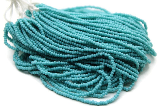 11/0 Charlotte true Cut Beads Turquoise Blue Opaque (2 Perfect Facets) 1/3/5 Hanks, Embroidery Material, Jewelry Supply, Vintage Premium True Cuts, 63130