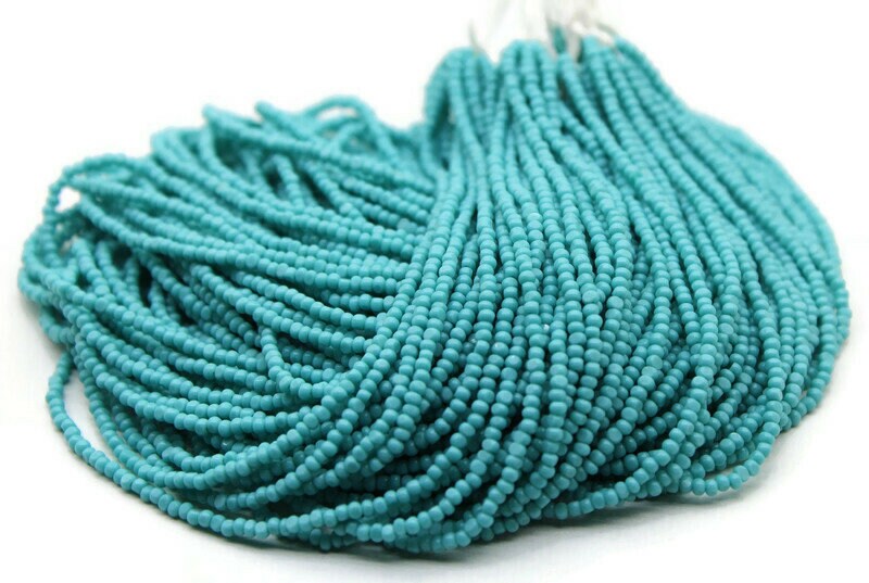 11/0 Charlotte true Cut Beads Turquoise Blue Opaque (2 Perfect Facets) 1/3/5 Hanks, Embroidery Material, Jewelry Supply, Vintage Premium True Cuts, 63130
