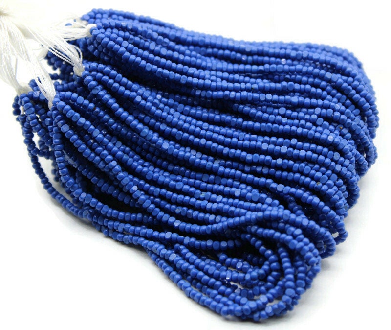 11/0 Charlotte true Cut Beads Teal Blue Opaque (2 Perfect Facets) 1/3/5 Hanks. Embroidery Material, Jewelry Supply, Vintage Premium True Cuts, 33210