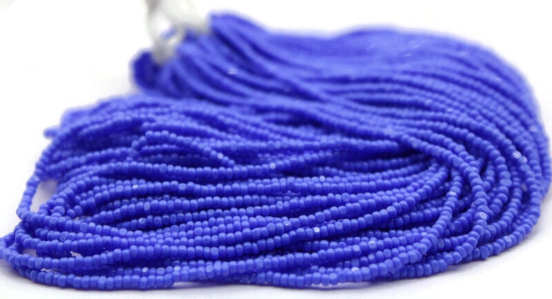 11/0 Charlotte true Cut Beads, Royal Blue Opaque (2 Perfect Facets) 1/3/5 Hanks. Embroidery Material, Jewelry Supply, Vintage Premium True Cuts, 33040