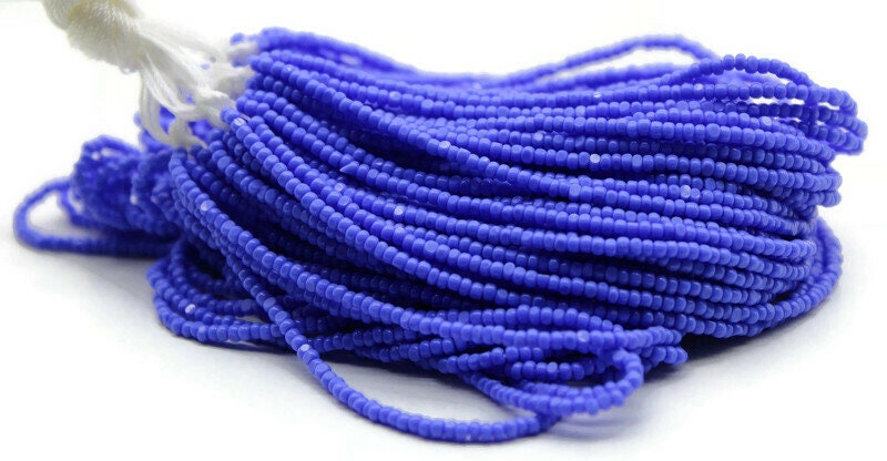 11/0 Charlotte true Cut Beads, Royal Blue Opaque (2 Perfect Facets) 1/3/5 Hanks. Embroidery Material, Jewelry Supply, Vintage Premium True Cuts, 33040