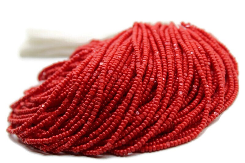 11/0 Charlotte true Cut Beads Opaque Dark Red (2 Perfect Facets) 10/20/50/250/500 Grams, Embroidery Material, Jewelry Supply, Premium True Cuts, 93190