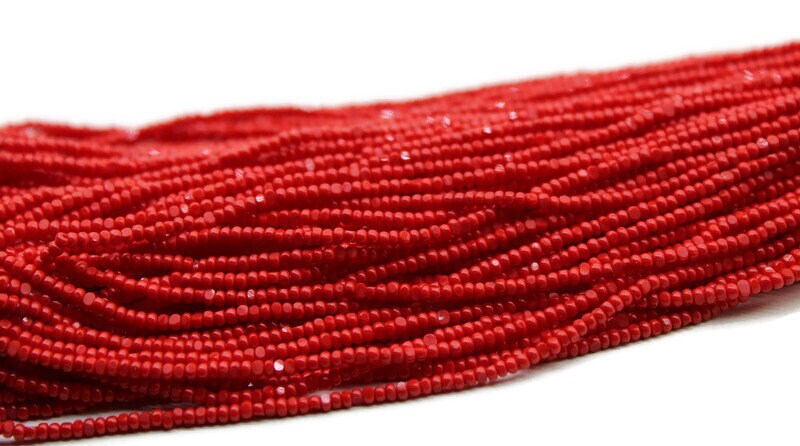 11/0 Charlotte true Cut Beads Opaque Dark Red (2 Perfect Facets) 10/20/50/250/500 Grams, Embroidery Material, Jewelry Supply, Premium True Cuts, 93190