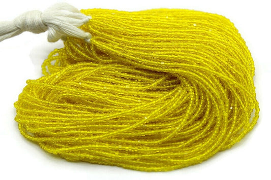 11/0 Charlotte true Cut Beads Tr. Yellow  (2 Perfect Facets) 1/3/5 Hanks, Embroidery Material, Jewelry Supply, Vintage Premium True Cuts, 80010