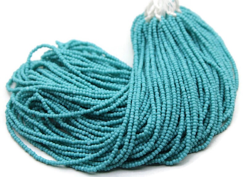 11/0 Charlotte true Cut Beads Turquoise Blue Opaque (2 Perfect Facets) 1/3/5 Hanks, Embroidery Material, Jewelry Supply, Vintage Premium True Cuts, 63130