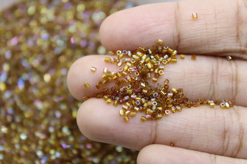 Matsuno Hexagon 2 Cut, 15/0, Topaz AB, Japanese Seed Beads, 10/20/50 Grams, Hex Cut Beads, MGB Beads, Embroidery Material, Supply, 24-R (551)/S5