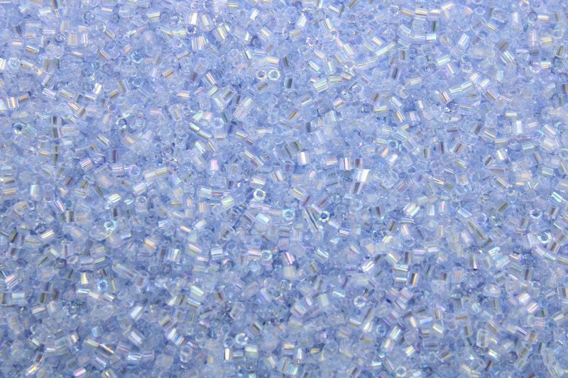 Matsuno Hexagon 2 Cut, 15/0, Sky Blue AB, Japanese Seed Beads, 10/20/50 Grams, Hex Cut Beads, MGB Glass Beads, Embroidery Material, 13R (543)/S14