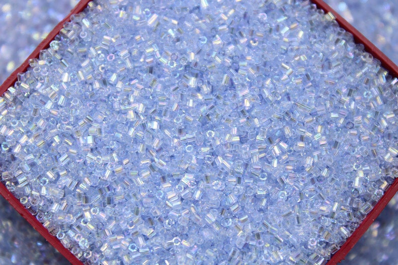 Matsuno Hexagon 2 Cut, 15/0, Sky Blue AB, Japanese Seed Beads, 10/20/50 Grams, Hex Cut Beads, MGB Glass Beads, Embroidery Material, 13R (543)/S14