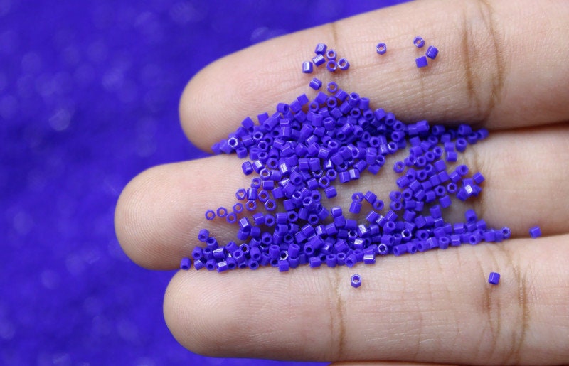 Miyuki Hexagon 2 Cut, 15/0, Cobalt Blue Opaque, Japanese Seed Beads, 10/20/50 Grams, Hex Beads, Miyuki Glass Beads, Embroidery Material, 414/S20