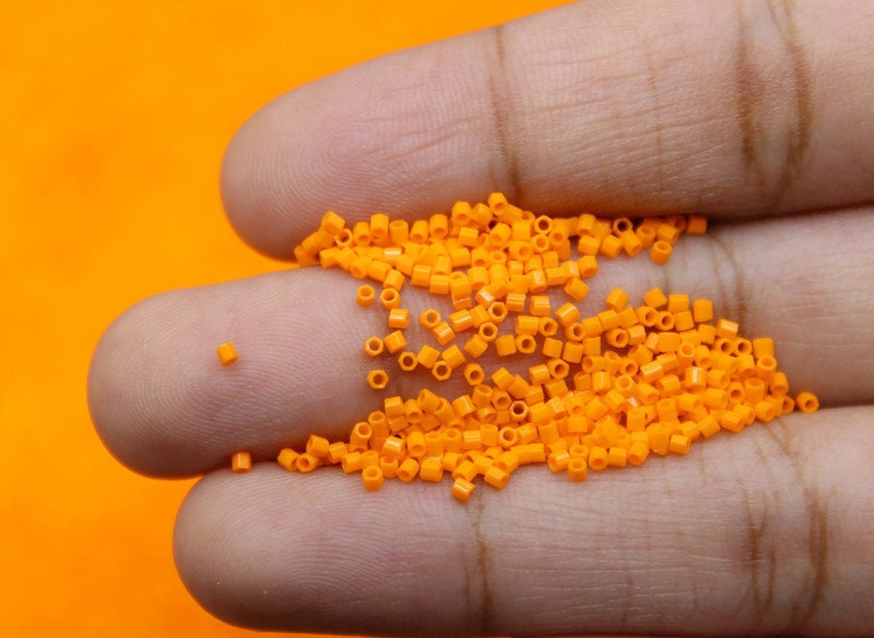 Miyuki Hexagon 2 Cut, 15/0, Marigold Opaque, Japanese Seed Beads, 10/20/50 Grams, Hex Cut Beads, Miyuki Beads, Embroidery Material, Jewelry Supply, 405/S18