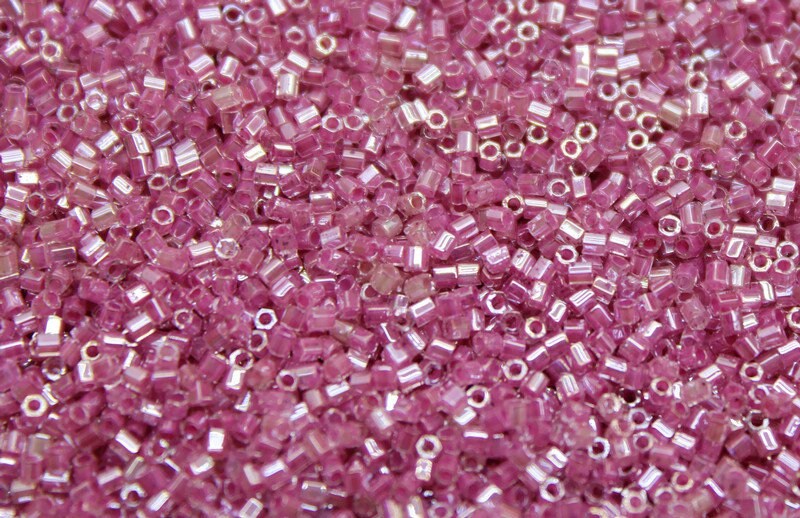 Miyuki Hexagon 2 Cut, 15/0, Ruby Pink Luster, Japanese Seed Beads, 10/20/50 Grams, Hex Cut Beads, Miyuki Beads, Embroidery Material, 340/S5