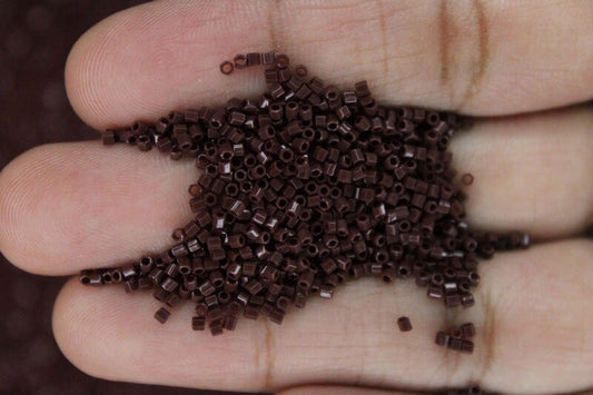 Miyuki Hexagon 2 Cut, 15/0, Opaque Chocolate Brown, Japanese Seed Beads, 10/20/50 Grams, Hex Cut Beads, Miyuki Beads, Embroidery Material, 409/S27