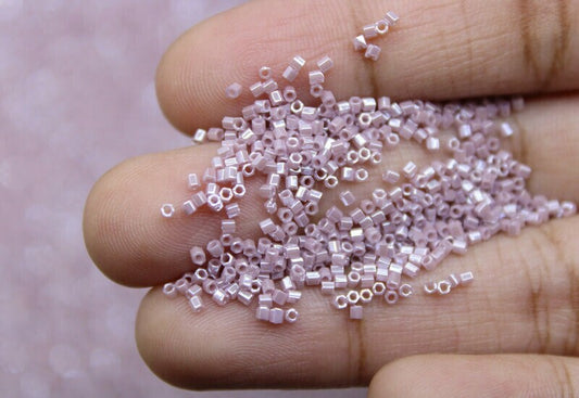 Miyuki Hexagon 2 Cut, 15/0, Mauve Opaque Luster, Japanese Seed Beads, 10/20/50 Grams, Hex Beads, Miyuki Glass Beads, Embroidery Material, 437/S24