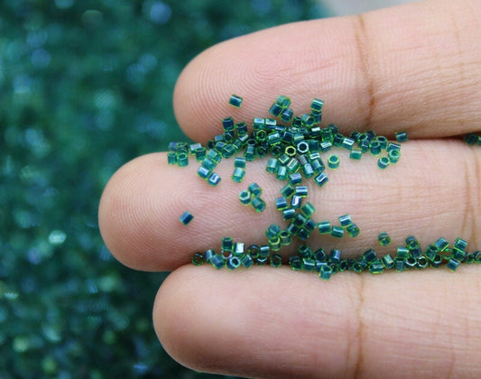 Miyuki Hexagon 2 Cut, 15/0, Sacramento Green AB, Japanese Seed Beads, 10/20/50 Grams, Hex Beads, Miyuki Glass Beads, Embroidery Material, Jewelry Supply, 291/S12