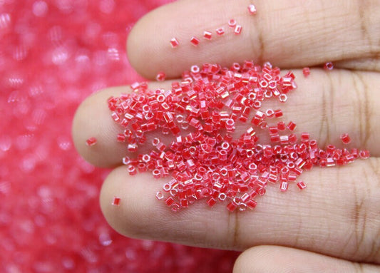 Miyuki Hexagon 2 Cut, 15/0, Raspberry Inside-Color, Japanese Seed Beads, 10/20/50 Grams, Hex Cut Beads, Miyuki Beads, Embroidery Material, Jewelry Material, 226/S3
