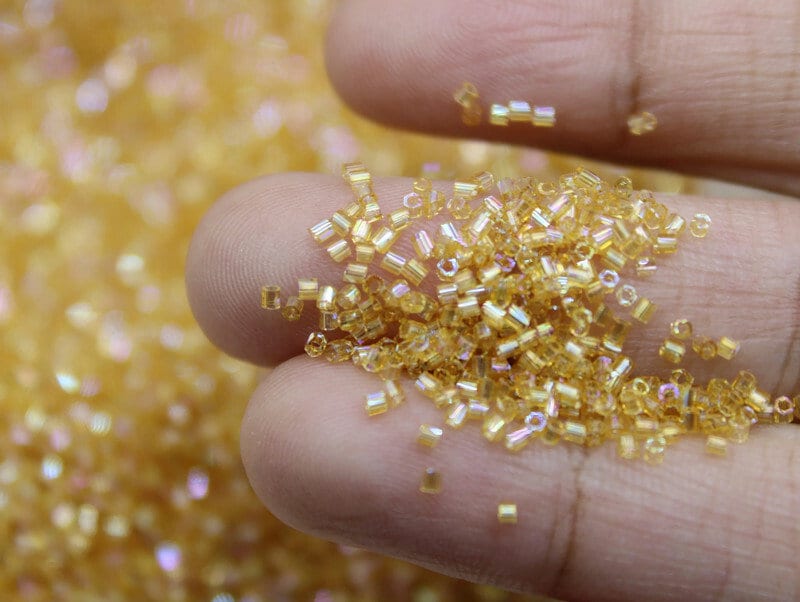 Matsuno Hexagon 2 Cut, 15/0, Maize Gold AB, Japanese Seed Beads, 10/20 ...