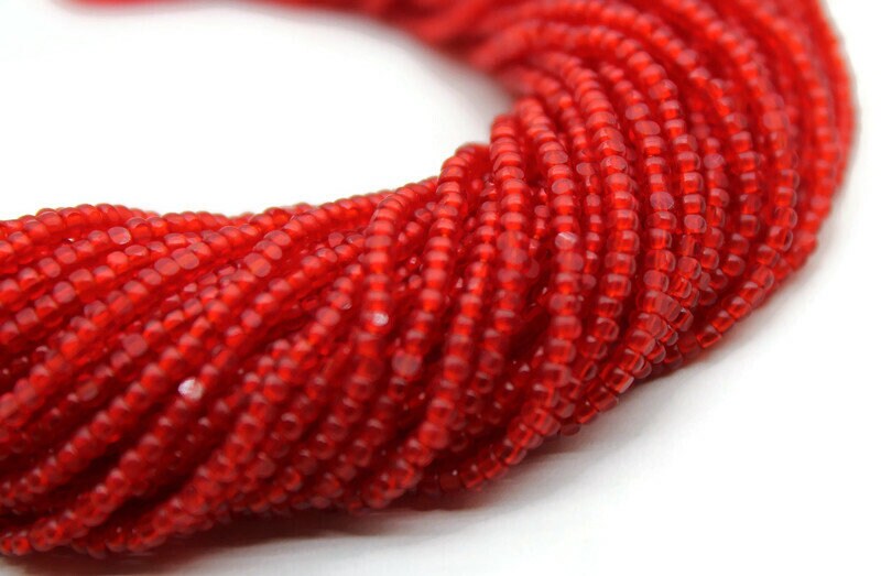 11/0 Charlotte true Cut Beads Light Red Transparent (2 Perfect Facets) 10/20/50/250/500 Grams, Embroidery Material, Jewelry, Premium True Cuts, 90070