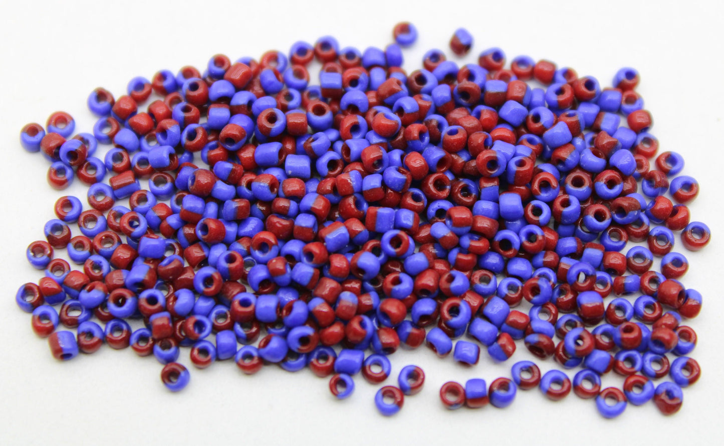 11/0 Navy Blue-Red Striped Seed Beads, 20/50/100 Grams Packs, Embroidery Beads, Jewelry Beads, Craft Supply, Rondelle Beads, Indian Seed Bead, 485/15.