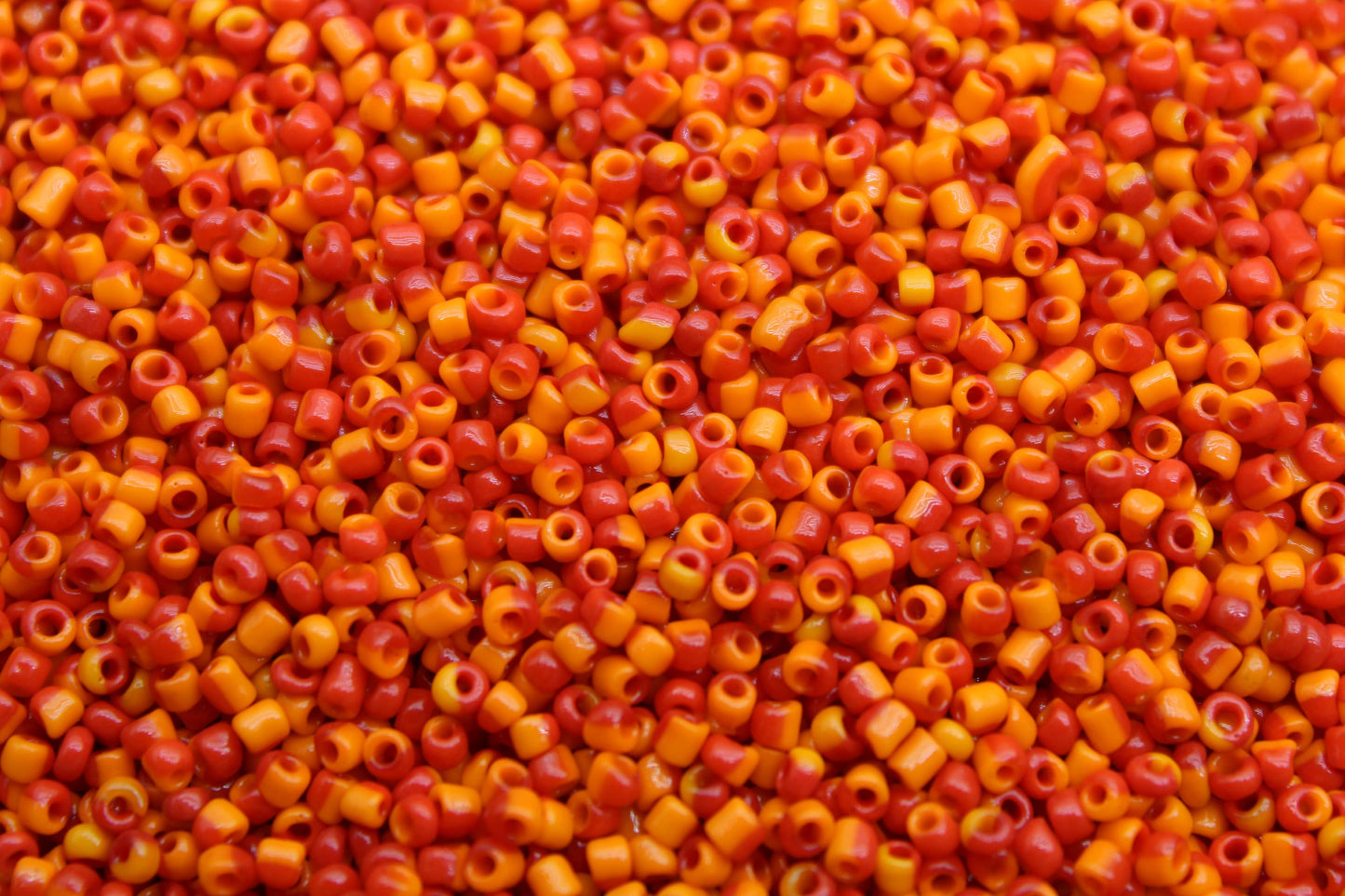 11/0 Red-Orange Striped Seed Beads, 20/50/100 Grams Packs, Embroidery Beads, Jewelry Beads, Craft Supply, Rondelle Beads, Indian Seed Beads, 513/21.