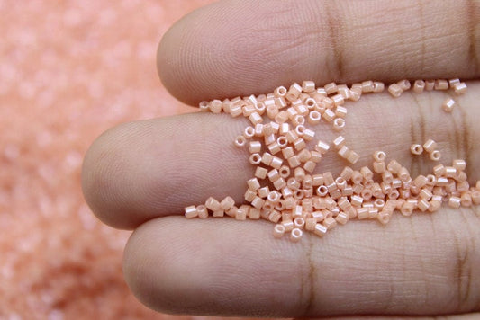 Miyuki Hexagon 2 Cut, 15/0, Salmon Opaque Luster, Japanese Seed Beads, 10/20/50 Grams, Hex Beads, Miyuki Glass Beads, Embroidery Material, 429/S11