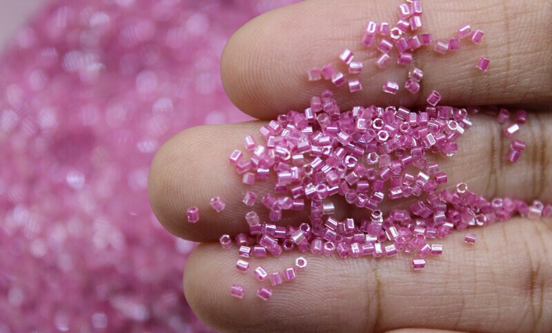 Miyuki Hexagon 2 Cut, 15/0, Ruby Pink Luster, Japanese Seed Beads, 10/20/50 Grams, Hex Cut Beads, Miyuki Beads, Embroidery Material, 340/S5