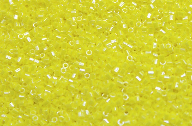 Miyuki Hexagon 2 Cut, 15/0, Lemon Yellow Luster, Japanese Seed Beads, 10/20/50 Grams, Hex Beads, Miyuki Glass Beads, Embroidery Material, 422/S2