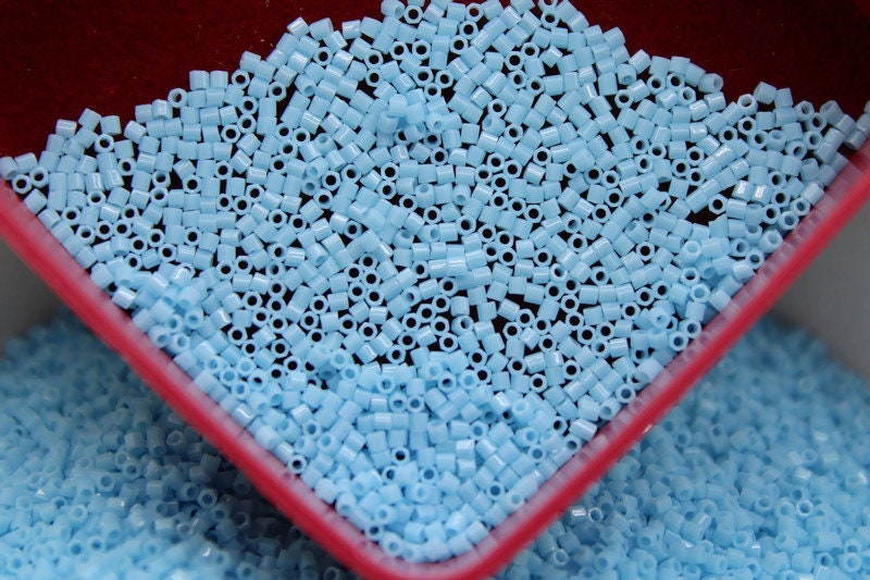 Miyuki Hexagon 2 Cut, 15/0, Blue Opaque, Japanese Seed Beads, 10/20/50 Grams, Hex Beads, Miyuki Glass Beads, Embroidery Material, Supply, 413/S1