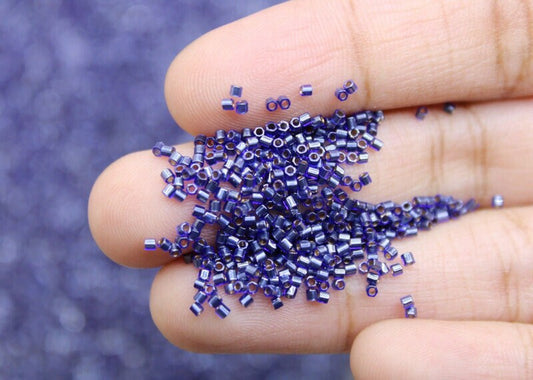 Miyuki Hexagon 2 Cut, 15/0, Sapphire Blue Inside-Color, Japanese Seed Beads, 10/20/50 Grams, Hex Cut Beads, Miyuki Beads, Embroidery Material, S22