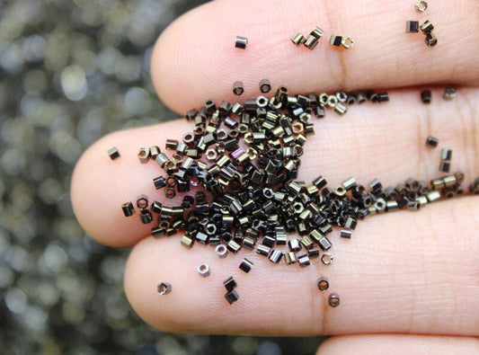 Miyuki Hexagon 2 Cut, 15/0, Olive Metallic, 10/20/50 Grams, Hex Cut Beads, Miyuki Glass Beads, Embroidery Material, 459/S29