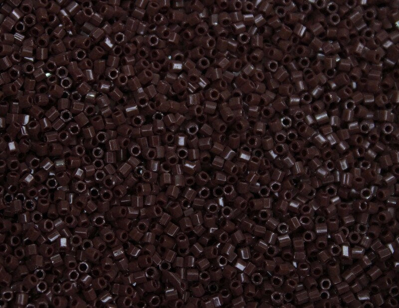 Miyuki Hexagon 2 Cut, 15/0, Opaque Chocolate Brown, Japanese Seed Beads, 10/20/50 Grams, Hex Cut Beads, Miyuki Beads, Embroidery Material, 409/S27
