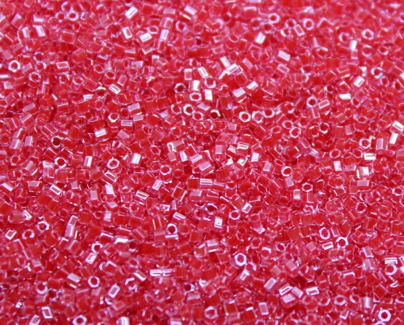 Miyuki Hexagon 2 Cut, 15/0, Raspberry Inside-Color, Japanese Seed Beads, 10/20/50 Grams, Hex Cut Beads, Miyuki Beads, Embroidery Material, Jewelry Material, 226/S3