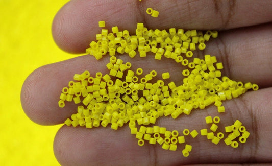 Miyuki Hexagon 2 Cut, 15/0, Opaque Yellow, Japanese Seed Beads, 10/20/50 Grams, Hex Cut Beads, Miyuki Glass Beads, Embroidery Material, 404/S36