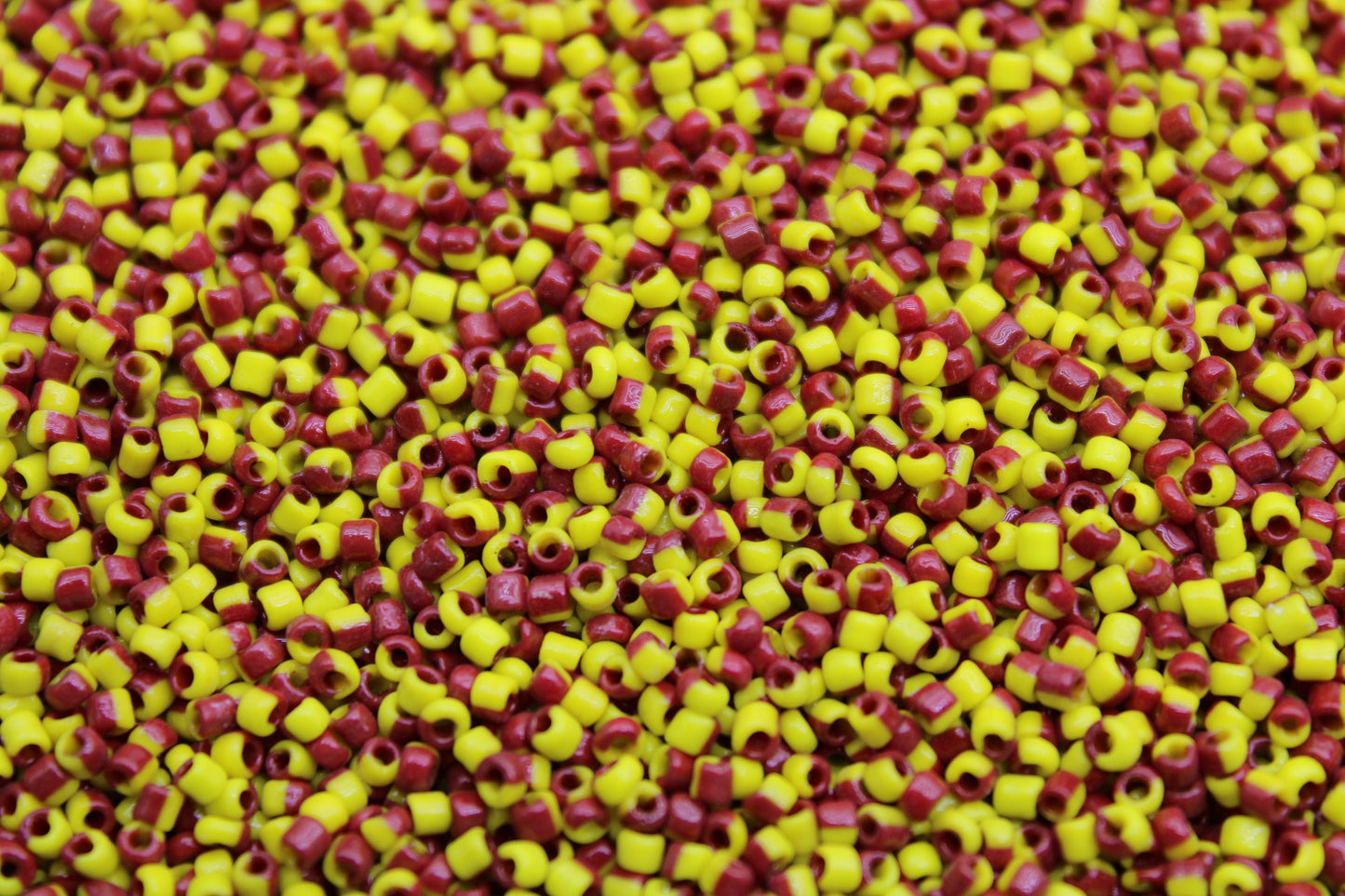 11/0 Yellow-Red Striped Seed Beads, 20/50/100 Grams Packs, Embroidery Beads, Jewelry Beads, Craft Supply, Rondelle Beads, Indian Seed Beads, 462/18.