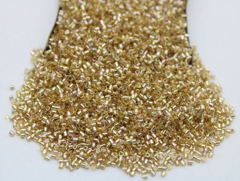 15/0 Czech Hexagon 2 Cut, Gold AB, 10/20/50/100 Grams Packs, Embroidery making, Jewelry Making, Vintage Beads, craft Supply, Seed Beads, 22RB/18