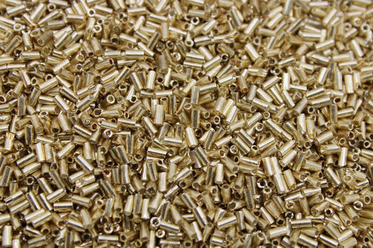 Czech Bugles, Size 3mm, Matte Gold, 10/20/50/100 Grams Pack, Czech Seed Beads, Embroidery Beads, Jewelry Beads, Craft Supply, 183SM