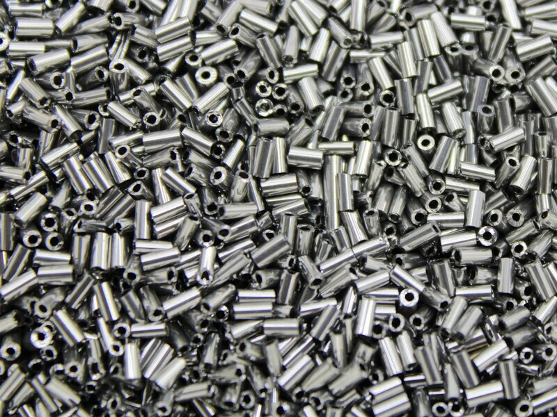 Czech Bugles, Size 3mm, Gray Metallic, 10/20/50/100 Grams Pack, Czech Seed Beads, Embroidery Beads, Jewelry Beads, Craft Supply, 576SM