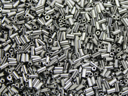 Czech Bugles, Size 3mm, Gray Metallic, 10/20/50/100 Grams Pack, Czech Seed Beads, Embroidery Beads, Jewelry Beads, Craft Supply, 576SM