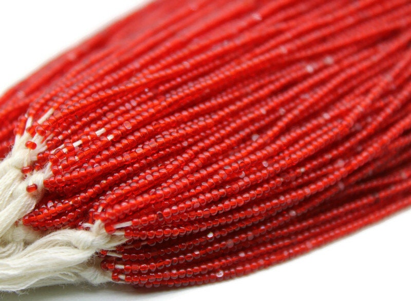 13/0 Charlotte Cut Beads, Tr. Light Red, 1/3/5 Hanks, Preciosa Ornella Beads, Embroidery Beads, Craft Supply, Jewelry Findings, Premium Cuts, 90070.