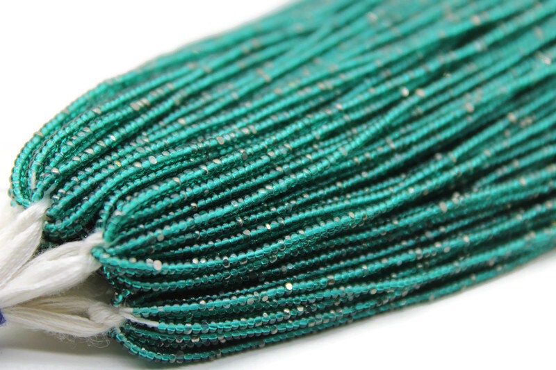 13/0 Charlotte Cut Beads, Tr. Sea Green with Silver Gleams, 1/3/5 Hanks, Preciosa Ornella Beads, Embroidery Beads, Craft Supply, Findings, 50710.