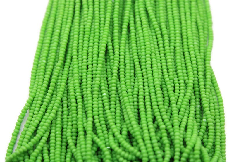 13/0 Charlotte Cut Beads, Peridot Green Opaque, 1/3/5 Hanks, Preciosa Ornella Beads, Embroidery Beads, Craft Supply, Jewelry Findings, 53200.