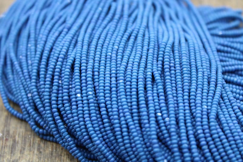 13/0 Charlotte Cut Beads, Slate Blue Opaque, 1/3/5 Hanks, Preciosa Ornella Beads, Embroidery Beads, Craft Supply, Jewelry Findings, 33220.
