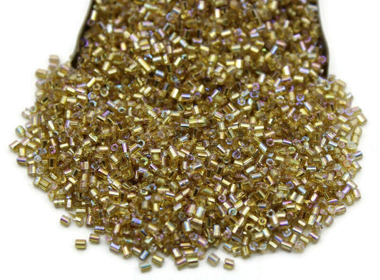 15/0 Czech 2 Cut, L.Topaz Rainbow, Hex Glass Seed Beads, 10/20/50/100 Grams Packs, Embroidery making, Jewelry Making, Vintage Beads, Supply, 162D/12